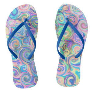 Chanclas Diseño de Beach Blue Swirl