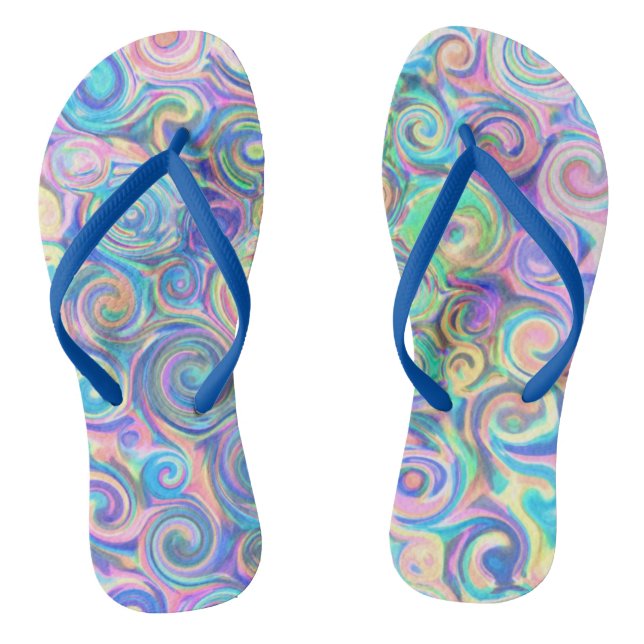 Chanclas Diseño de Beach Blue Swirl (Plantilla)