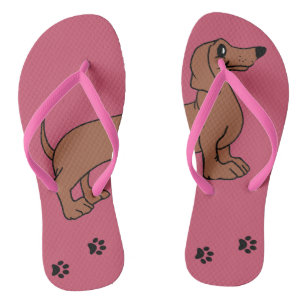 Chanclas Diseño de cachorro de dachshund en forma de chanc
