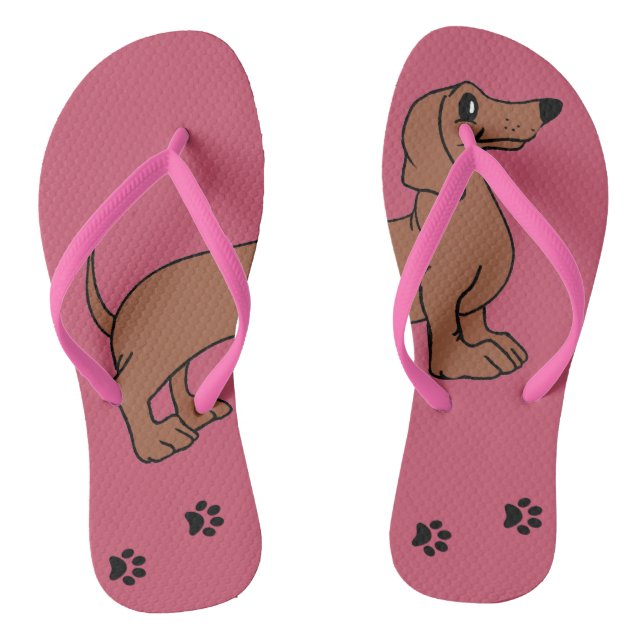 Chanclas Diseño de cachorro de dachshund en forma de chancl (Plantilla)
