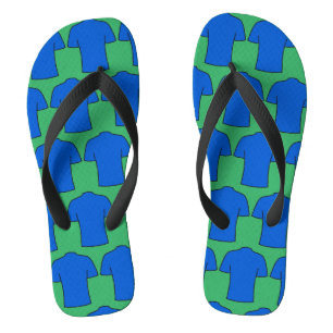 Chanclas Diseño de Camisetas de fútbol en flops de giro azu
