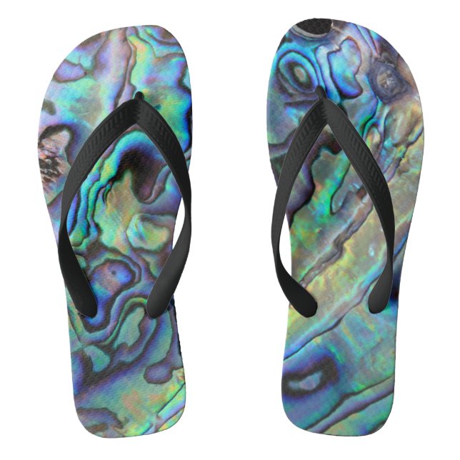 Chanclas Diseño de cáscara de abulón azul y verde (Plantilla)