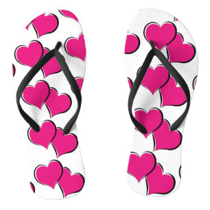 Chanclas diseño de corazones rojos emparejados