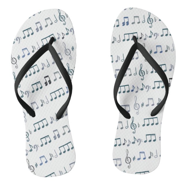 Chanclas Diseño de dibujo de hoja notas de música (Plantilla)