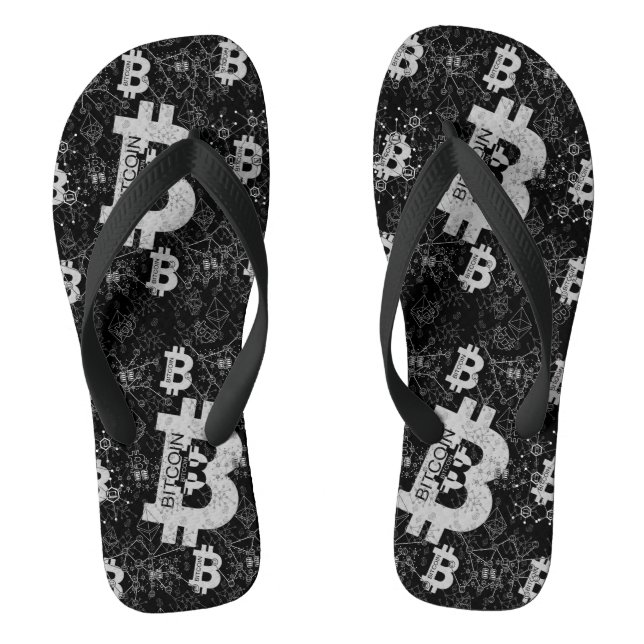 Chanclas Diseño de dinero negro de criptodivisa (Plantilla)