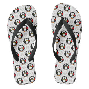 Chanclas Diseño de estampado de superficie de pingüino lind