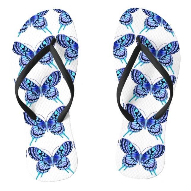 Chanclas diseño de mariposas azules (Plantilla)