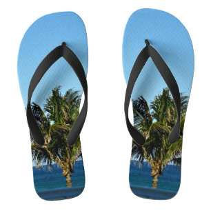 Chanclas Diseño de patrón de escape de costa de palmera tro