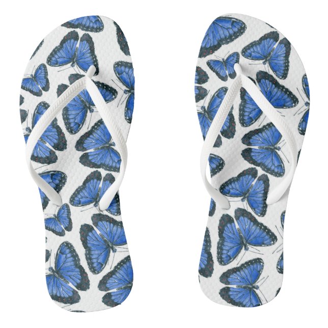 Chanclas Diseño de patrones de morfo azul de mariposa (Plantilla)