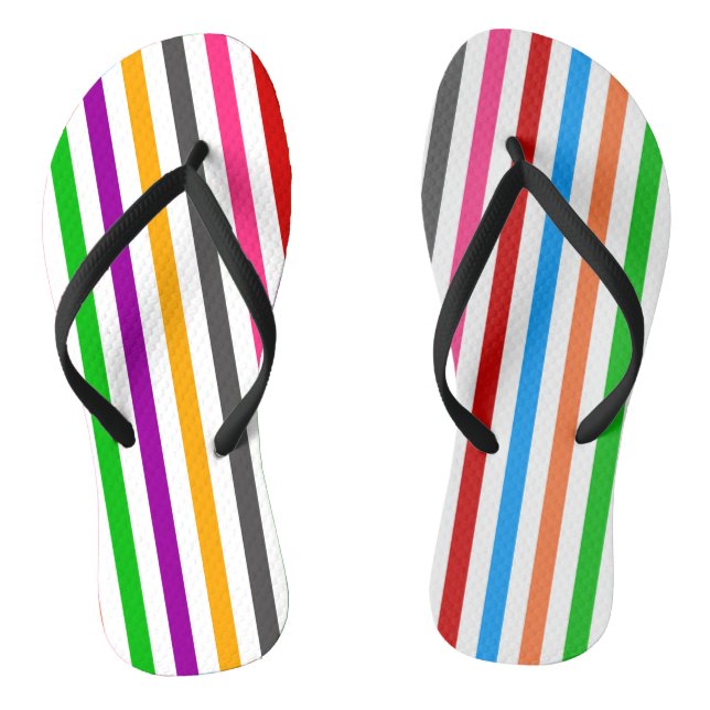 Chanclas Diseño de rayas de arcoíris coloridas - Blanco  (Plantilla)