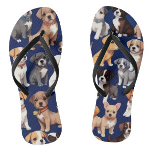 Chanclas Diseño del patrón azul de la Marina de los Perros