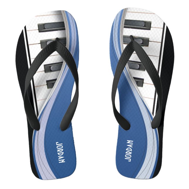 Chanclas Diseño del piano de la diversión con Swoosh azul (Plantilla)