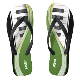Chanclas Diseño del piano de la diversión con Swoosh verde