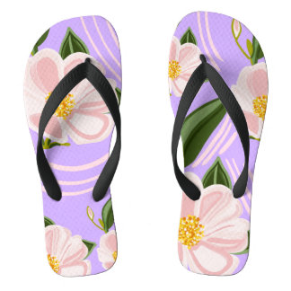 Chanclas Diseño floral en lílac brillante