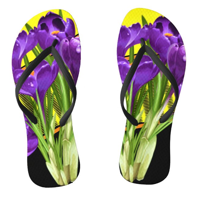 Chanclas Diseño floral/geométrico de crocus (Plantilla)