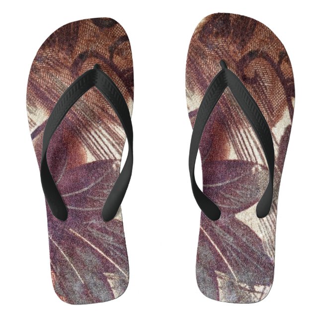 Chanclas Diseño floral marrón abstracto 1 (Plantilla)