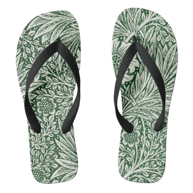 Chanclas diseño floral verde caléndula de william morris (Plantilla)