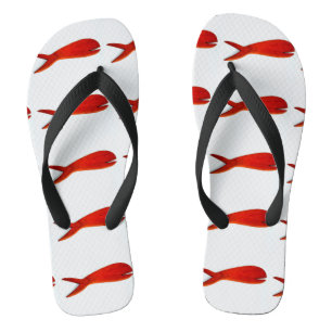 Chanclas diseño rojo de los pescados