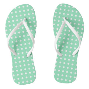Chanclas Diseño rústico Puntos blancos Mint Green Template
