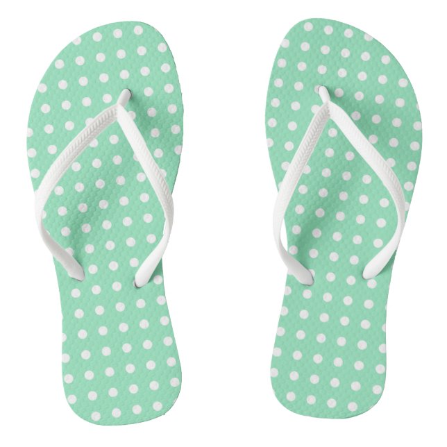 Chanclas Diseño rústico Puntos blancos Mint Green Template (Plantilla)