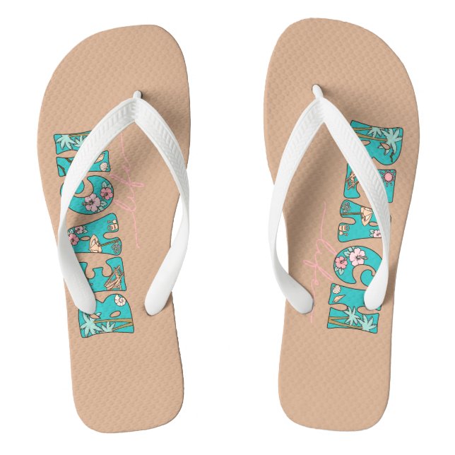 Chanclas Diseño tropical de Beach Life (Plantilla)