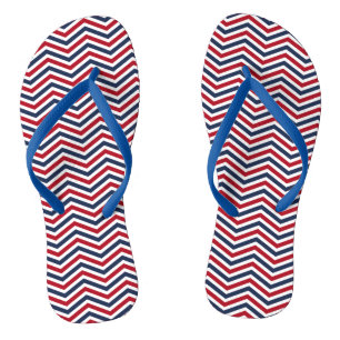 Chanclas Diseño Zig-Zag rojo blanco y azul