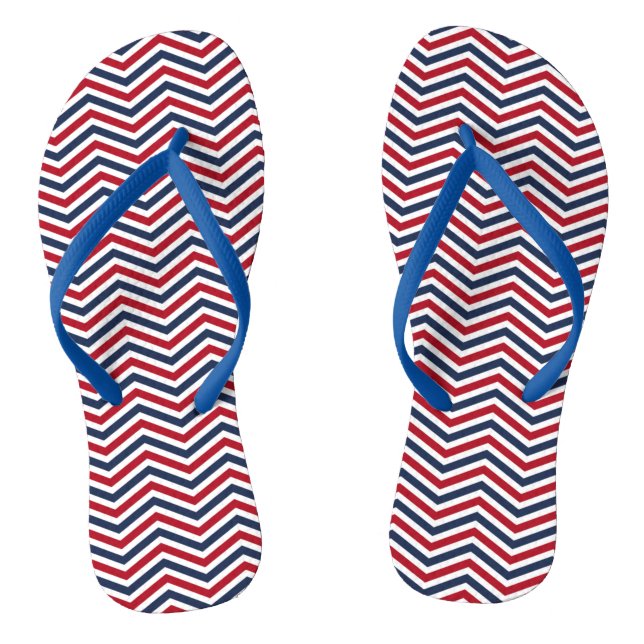 Chanclas Diseño Zig-Zag rojo blanco y azul (Plantilla)