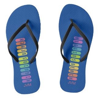 Chanclas Divertido Rainbow Higgins Beach Pattern Monograma