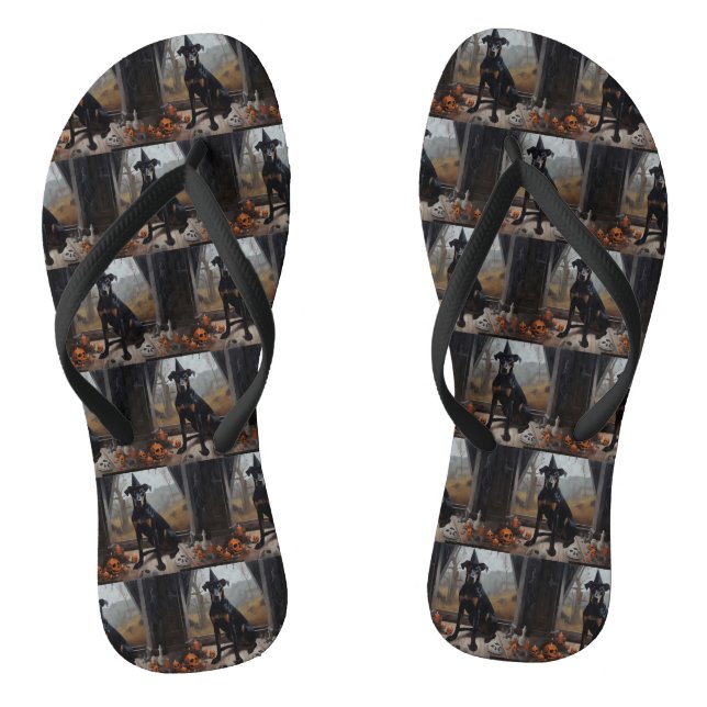 Chanclas Doberman Pumpkins Halloween Scary (Plantilla)