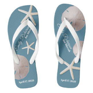 Chanclas Dólar de arena y playa de pez estrella con nombre 