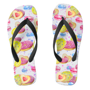 Chanclas Donas dulces con patrón de glaseado colorido