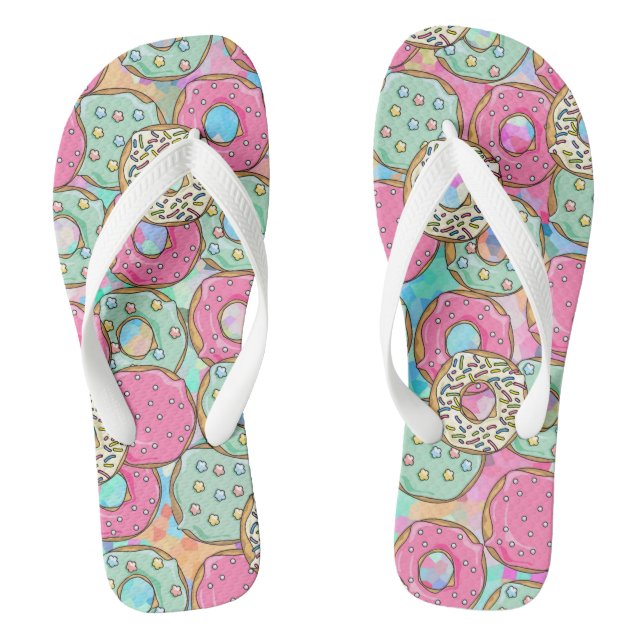 Chanclas Donut Fiesta Pastel Cute Flip Flops (Plantilla)