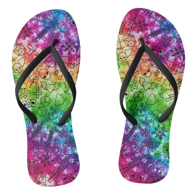 Chanclas Doodle Arcoiris (Plantilla)