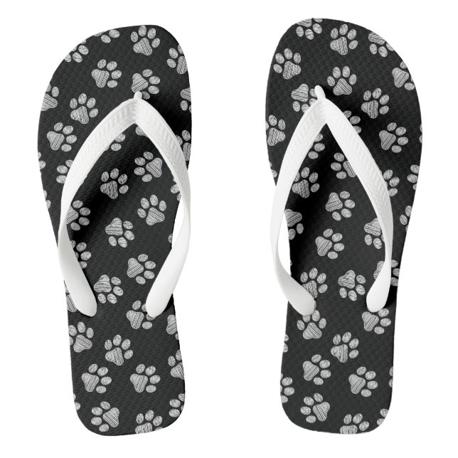 Chanclas Doodle Paws, patas de perro, patas blancas (Plantilla)