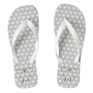 Chanclas Doves blancas personalizadas Boda Flip Flops