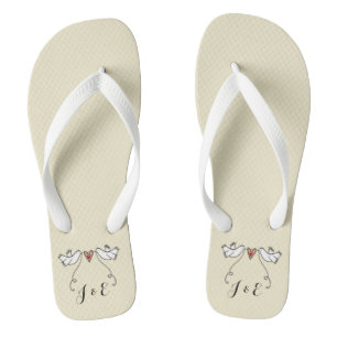 Chanclas Doves blancas personalizadas Boda Flip Flops