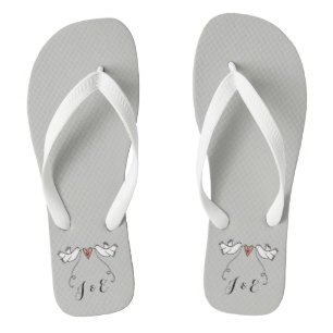Chanclas Doves blancas personalizadas Boda Flip Flops
