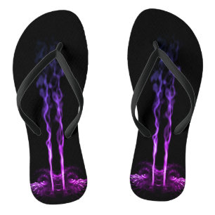 Chanclas Dragón Negro y Púrpura Fumando