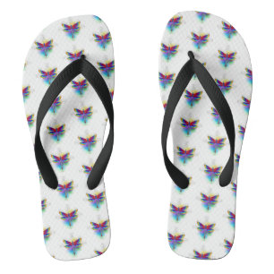 Chanclas Dragón poligonal arcoiris