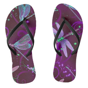 Chanclas Dragonflies Flip Púrpura