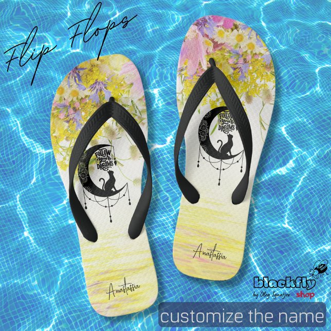 Chanclas Dreamcatcher con gato | Sigue tu playa de sueños (Subido por el creador)