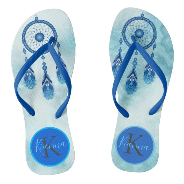 Chanclas Dreamy Blue Dream Catcher Monograma (Plantilla)