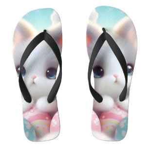 Chanclas Dulces Huevos de Pascua Kawaii Gatito Pastel