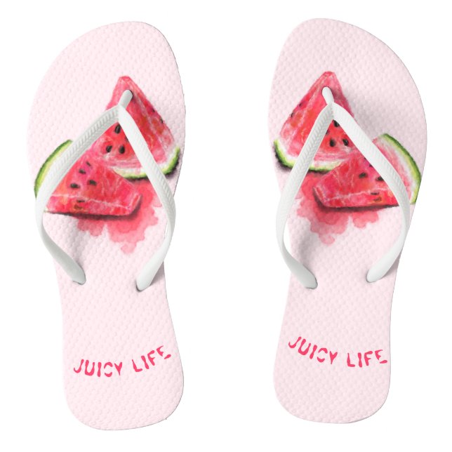 Chanclas Dulces sandías Funny Flip Flops - Texto Personaliz (Plantilla)
