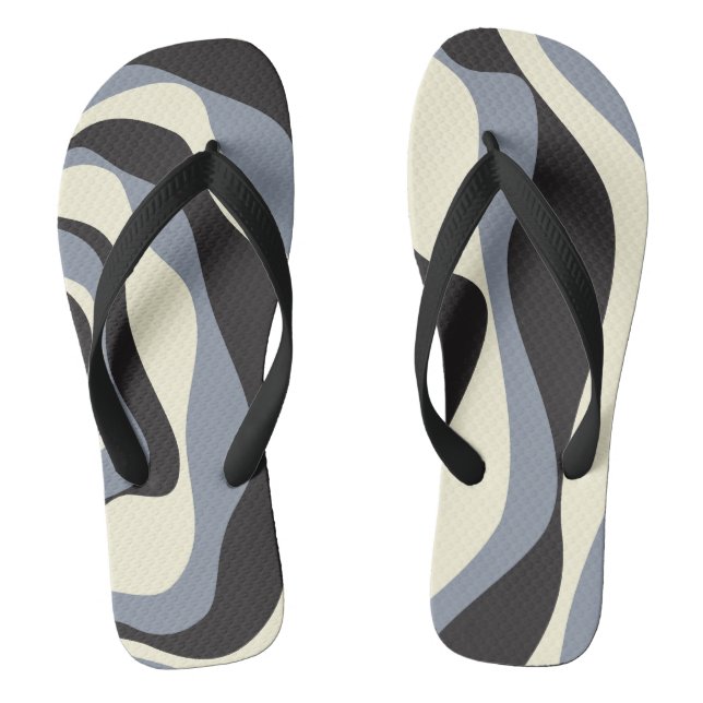 Chanclas Ebb y Flow 4 en negro, gris y crema (Plantilla)