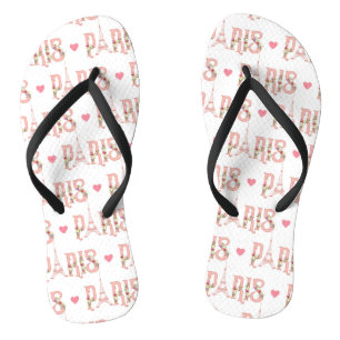 Chanclas Eiffel Tower Silhouette Paris Flowers French Heart