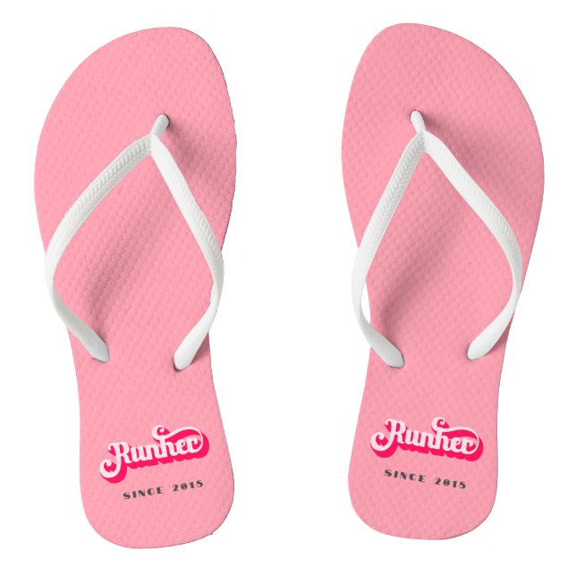 Chanclas Ejecutando Motivación de tipo de letra retro rosa  (Plantilla)