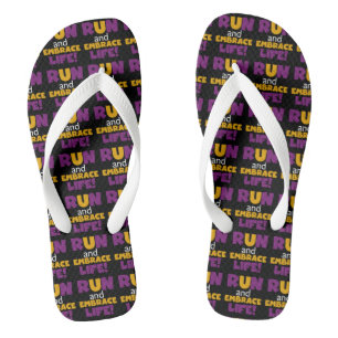 Chanclas Ejecutar la vida del embrión morado amarillo
