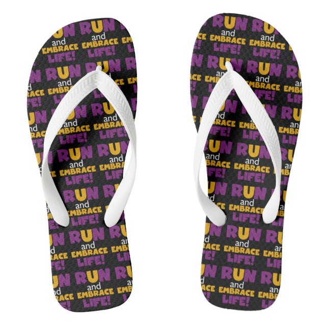 Chanclas Ejecutar la vida del embrión morado amarillo (Plantilla)
