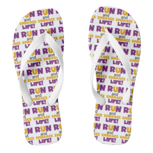 Chanclas Ejecutar la vida del embrión morado amarillo